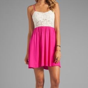 ☀️ Anthropologie Hot Pink Cotton Summer Dress